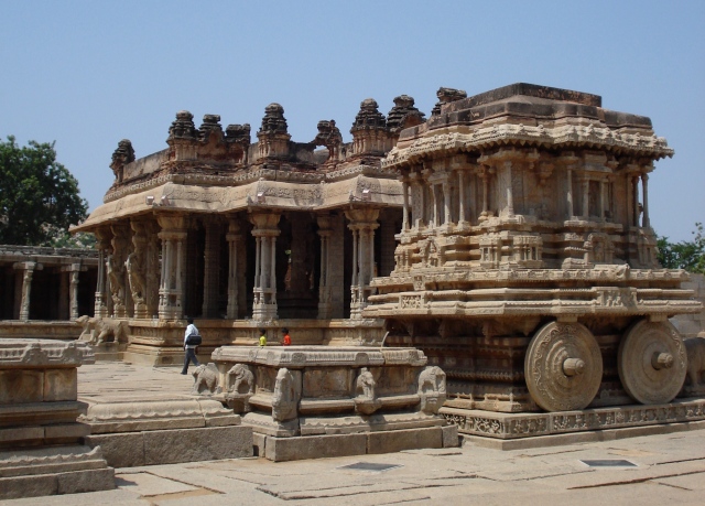stone carvings and architecture in Hampi India